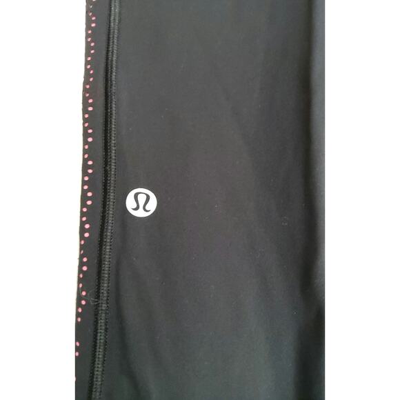 Lululemon Color Me Quick 7/8 leggings athleisure black pink eyelet size 2 - Picture 6 of 8